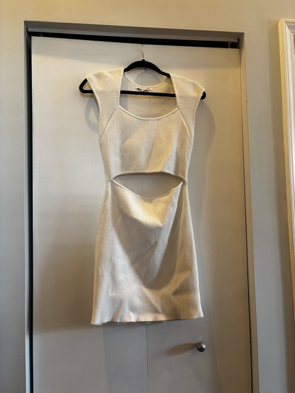 Endless White Cutout Ribbed Mini Dress